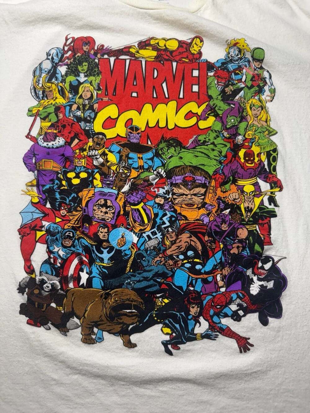 Mad Engine Marvel Comics Multi-Character Collage Graphic T-Shirt